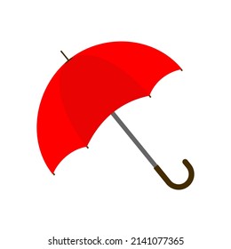 Opened red umbrella isolated on white background.vector