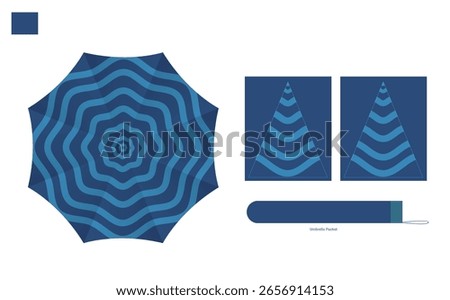 Opened Round Rain Umbrella Top View Mock up Close Isolated on Background.