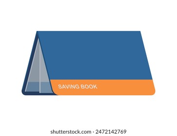 Opened saving book. Simple flat illustration.