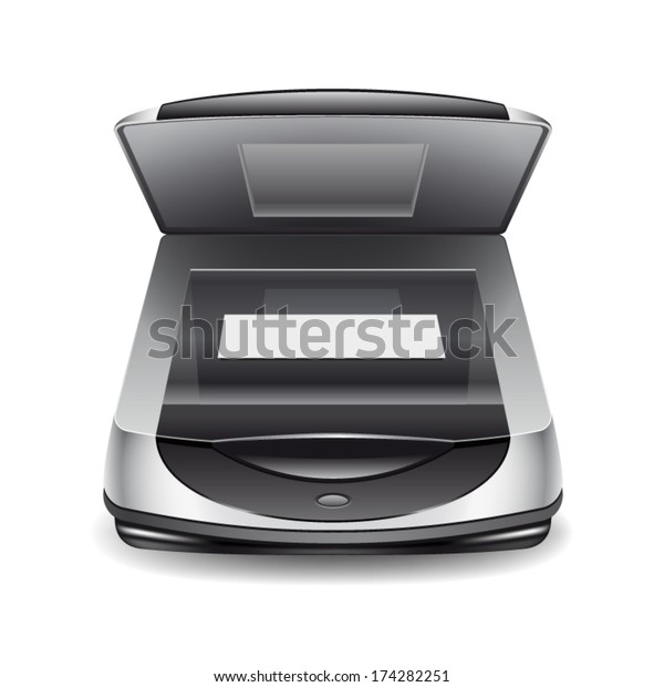 Opened Scanner Vector Illustration Stock Vector (Royalty Free) 174282251