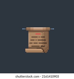 opened scroll in pixel art style