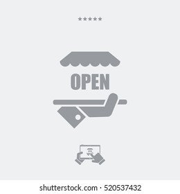Opened shop - Vector web icon
