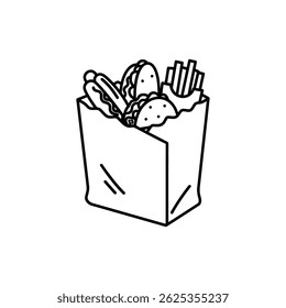 Offener Snack Wrapper mit Street Food Design Elementen für kulinarisches Branding