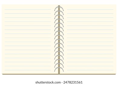 Opened Spiral Notebook with Lined Pages