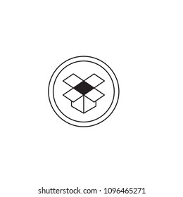 Opened square box vector icon