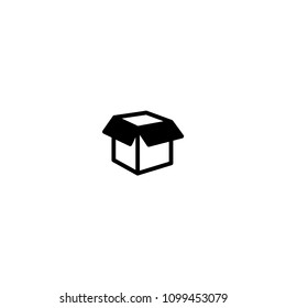 Opened square box vector icon