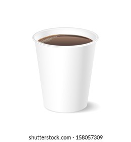 Opened take-out coffee cup, isolated on a white