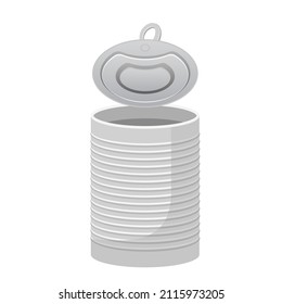 opened tin can Cartoon vector illustration isolated object 