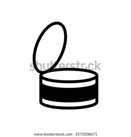 Opened tin can icon on white background. Eps 10.