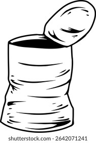 Opened tin can sketch illustration  