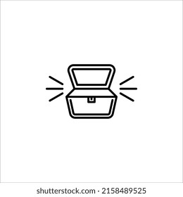 Opened treasure chest icon for mobile concept and web design. Pirates chest vector icon. Symbol, logo illustration.