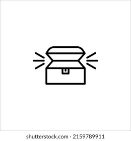 Opened treasure chest icon for mobile concept and web design. Pirates chest vector icon. Symbol, logo illustration.