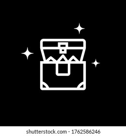 Opened Treasure Chest Outline Icon. Linear Style Sign For Mobile Concept And Web Design.Vector