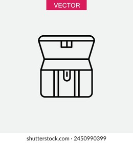 Opened treasure chest outline icon. vector flat trendy style illustration for web and app..eps