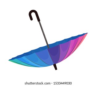 Opened Turned Down Bright Umbrella In Violet Colors Vector Illustration