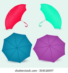 Opened umbrella different colors in vector