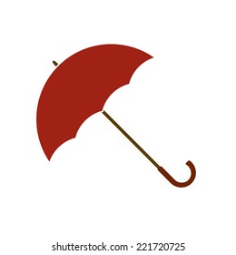 Opened umbrella icon or sign isolated on white background. Vector illustration.