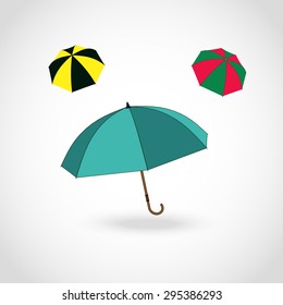 Opened umbrella isolated on white background.Vector illustration.