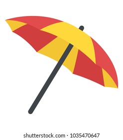 An opened umbrella, parasol flat icon