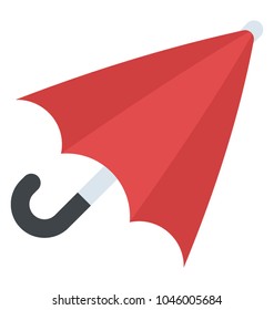 An opened umbrella, parasol flat icon