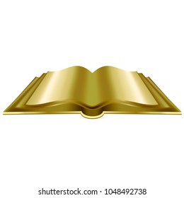 Opened unfolded golden book