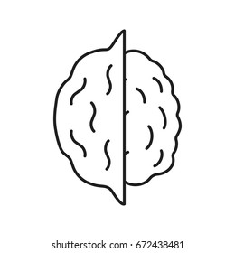 Opened walnut linear icon. Hazelnut, nut thin line illustration. Contour symbol. Vector isolated outline drawing