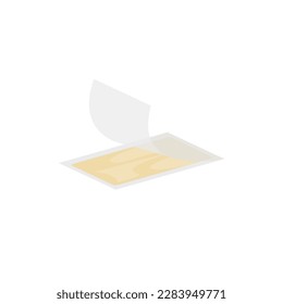 Opened wax strip for hair removal flat style, vector illustration isolated on white background. Method of hair removal, depilation, transparent adhesive packaging, design element