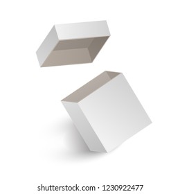 The Opened white box isolated on white background. Vector illustration