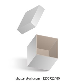 The Opened white box isolated on white background. Vector illustration