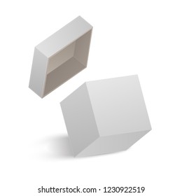 The Opened white box isolated on white background. Vector illustration