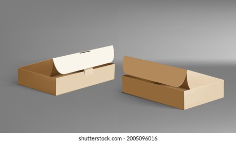 Geschenkbox mit weißer Pappe geöffnet. EPS10-Vektorgrafik