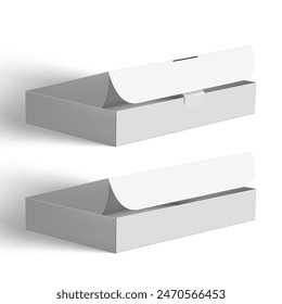 Opened White Cardboard Package Gift Box. EPS10 Vector