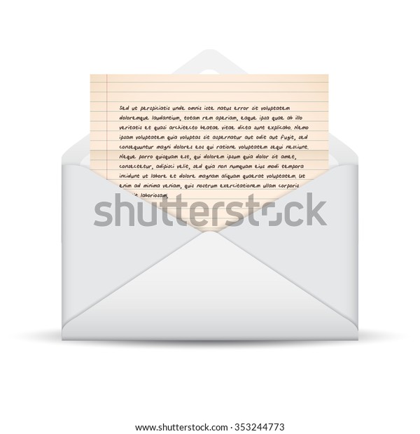 Download Opened White Envelope Paper Note Template Stock Vector ...