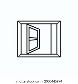 opened window. doodle style. vector illustration.