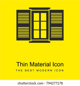 Opened window door bright yellow material minimal icon or logo design