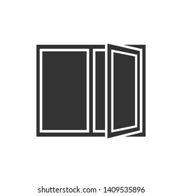 Opened Window Icon in Glyph Style. Architecture Element Symbol for Design Elements, Websites, Presentation and Application - Vector.