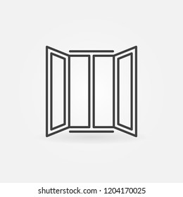Icono de ventana abierta en estilo de esquema. Símbolo de concepto de vector o elemento de diseño