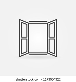 Открытый значок окна. Векторный творческий символ в линейном стиле