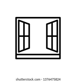 Opened window icon. Vector creative symbol logo illustration.