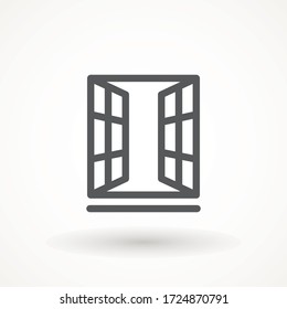 Opened Window icon. Vector creative symbol in linear style Window linear icon - vector Logo Design Template