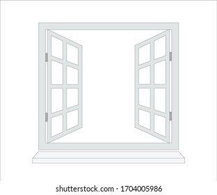 Opened window. Vector image. Icon.