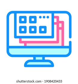 opened windows of operating system color icon vector. opened windows of operating system sign. isolated symbol illustration