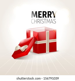 Opened Xmas gift box, Xmas background
