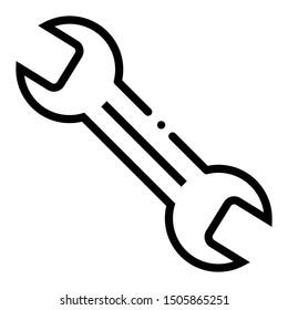 Open-ended Wrench Design, Cone Spanner Vector Industrial Icon