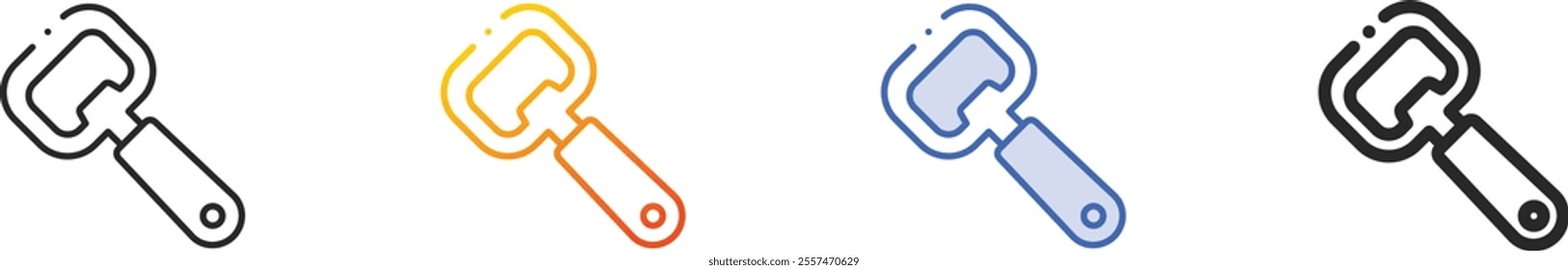 opener icon.Thin Linear, Gradient, Blue Stroke and bold Style Design Isolated On White Background