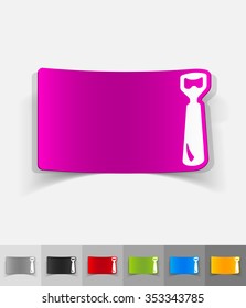 opener paper sticker with shadow. Vector illustration