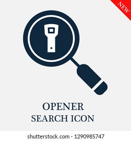 Opener search icon. Editable Opener search icon for web or mobile.