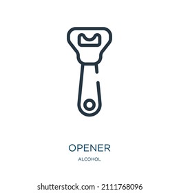 opener thin line icon. open, simple linear icons from alcohol concept isolated outline sign. Vector illustration symbol element for web design and apps.