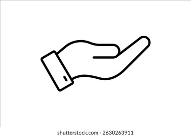 Openhand thin line icon, editable stroke, pixel perfect, compatible for mobile and web, outline icon, isolated on a white background