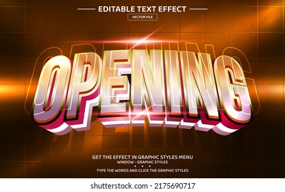 Opening 3D editable text effect template